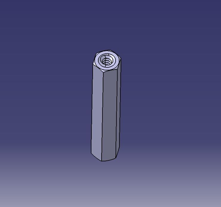 M4 Hexagonal Stud Connector  3D print model_20