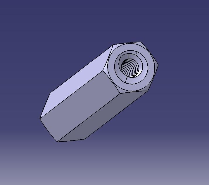 M4 Hexagonal Stud Connector  3D print model_5