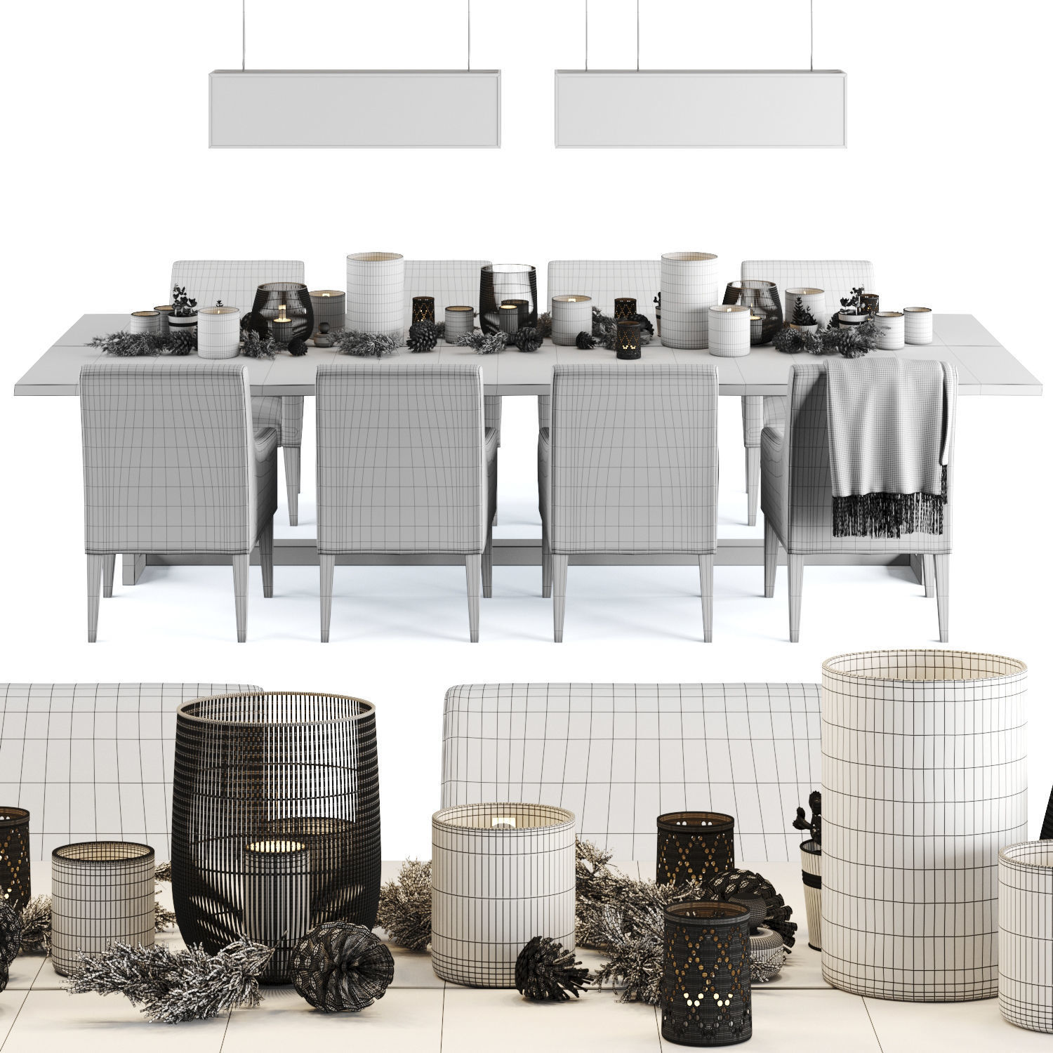 Dining set 05 3D model_4