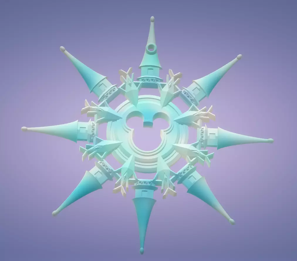 Magical Mouse Snowflake 3D print model_0
