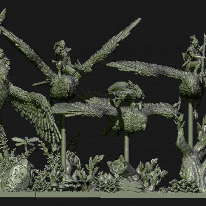 Wood elves Kestrel knights 3D print model_1