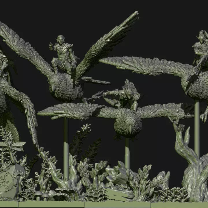 Wood elves Kestrel knights 3D print model_0