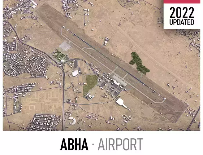 Abha Airport Low-poly 3D model