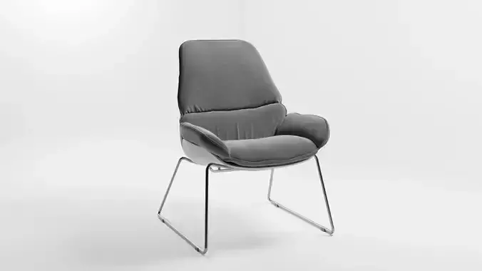 Armchair chair with metal frame