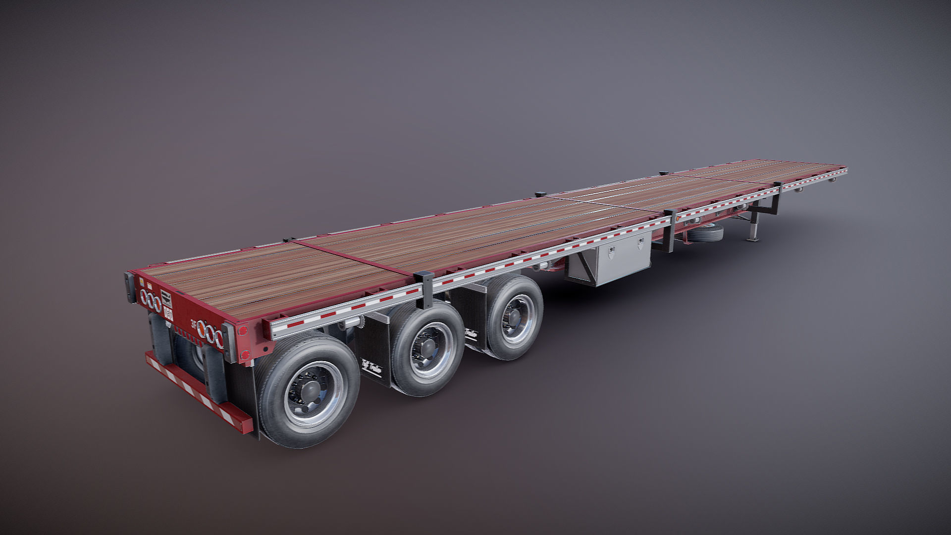 Flatbed Trailer Low-poly 3D model_26