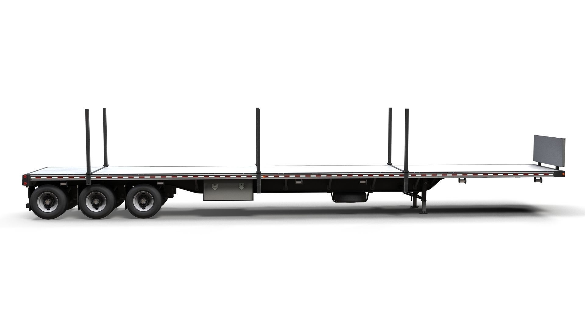 Flatbed Trailer Low-poly 3D model_11