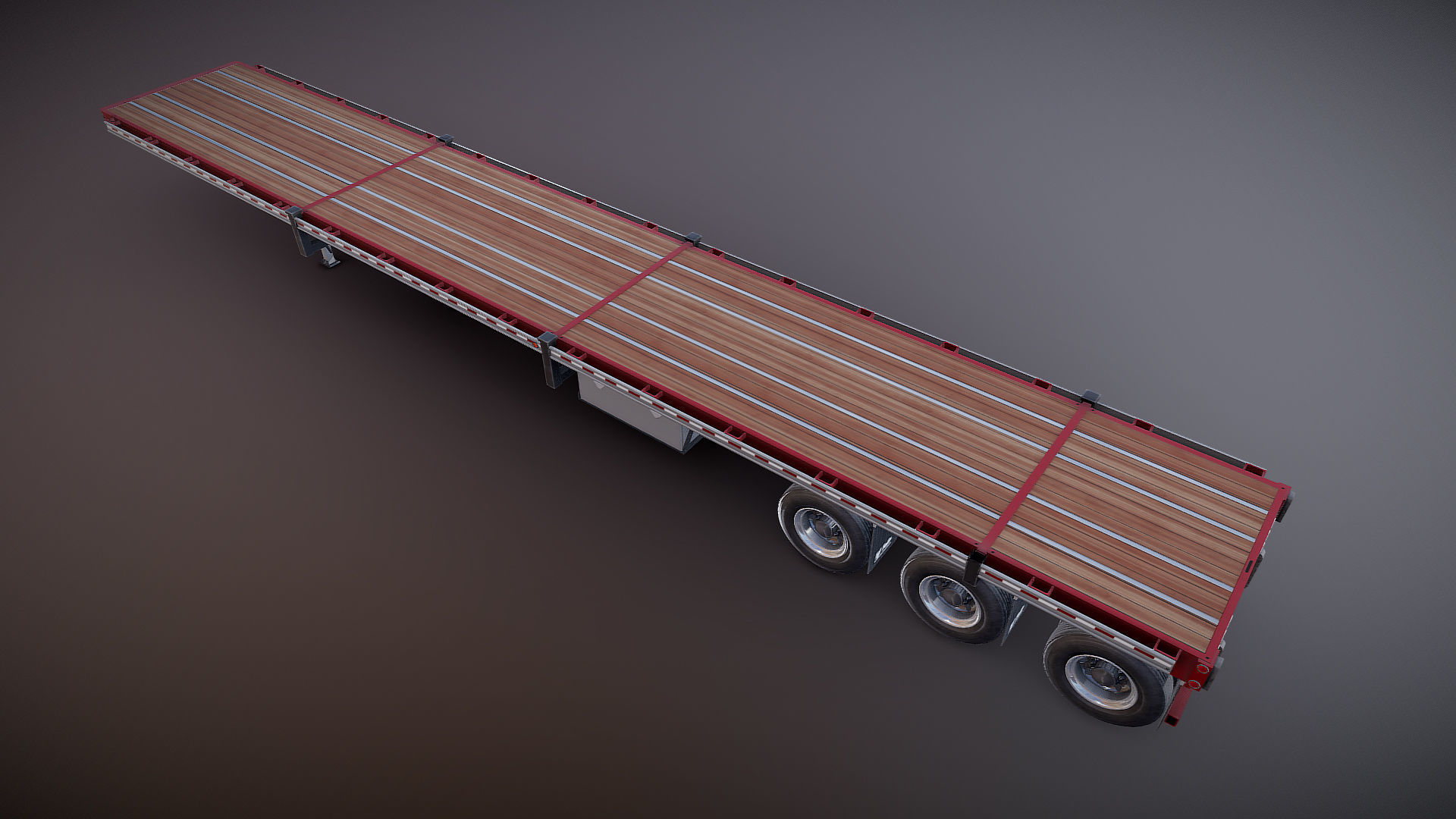 Flatbed Trailer Low-poly 3D model_22