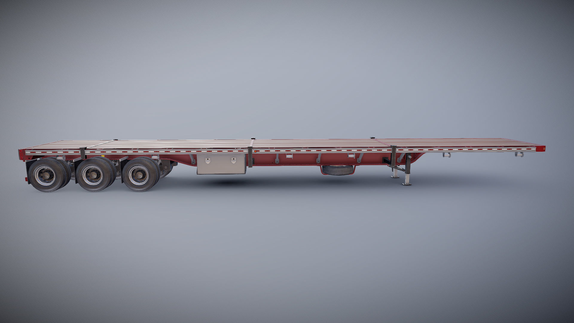 Flatbed Trailer Low-poly 3D model_24