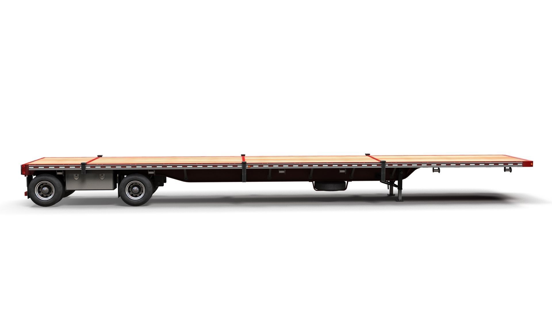 Flatbed Trailer Low-poly 3D model_4