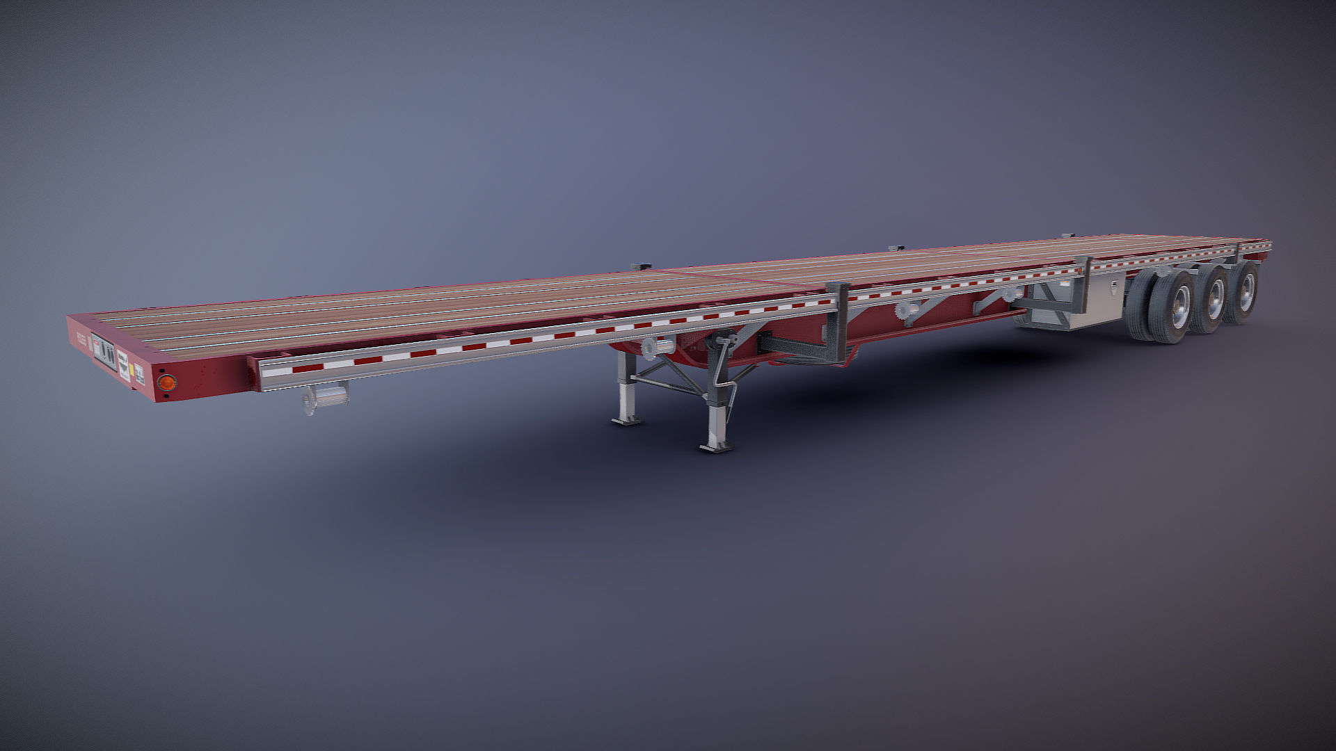 Flatbed Trailer Low-poly 3D model_20