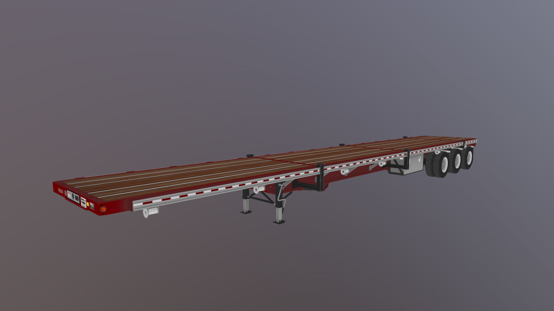 Flatbed Trailer Low-poly 3D model_36