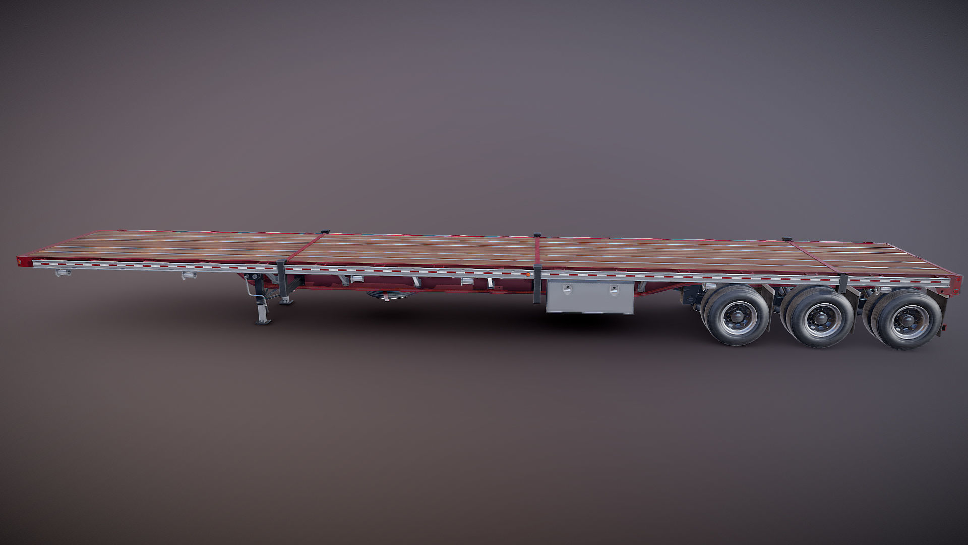 Flatbed Trailer Low-poly 3D model_25