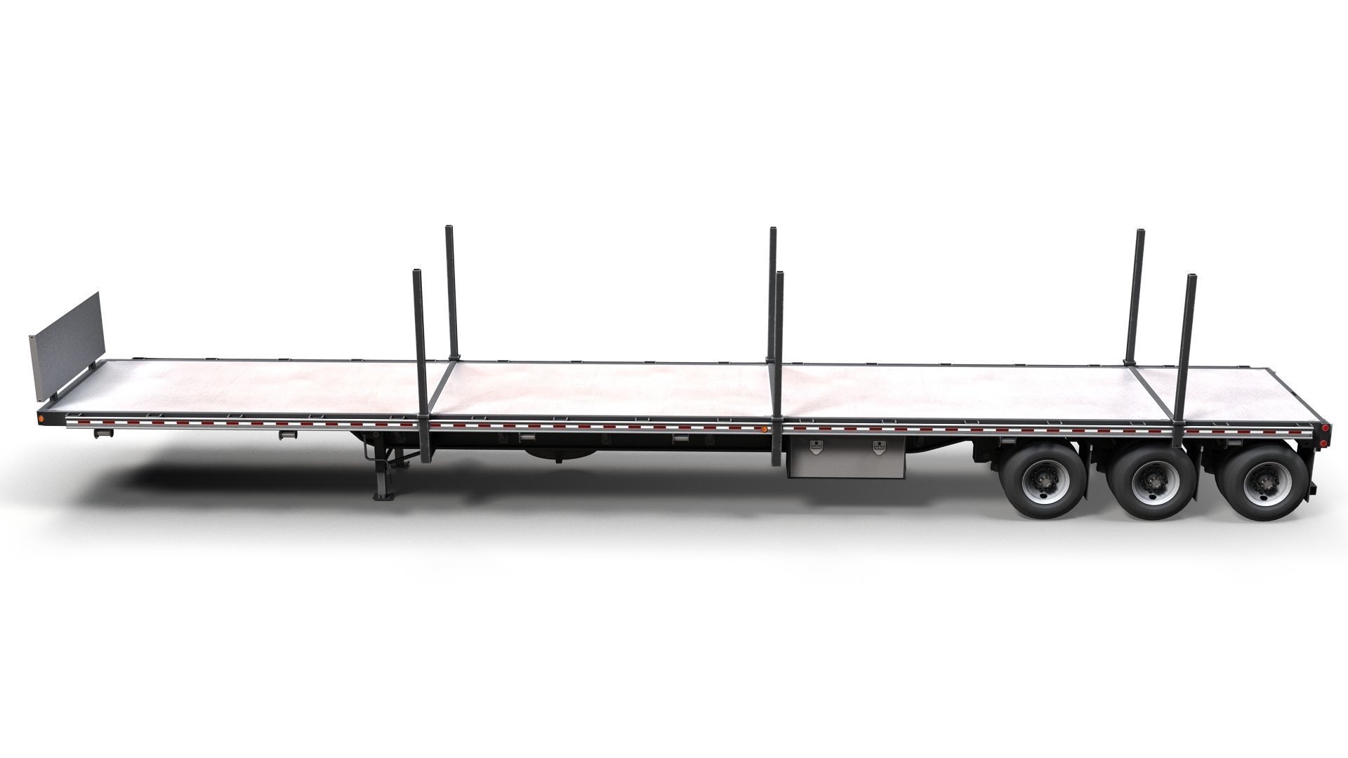 Flatbed Trailer Low-poly 3D model_12