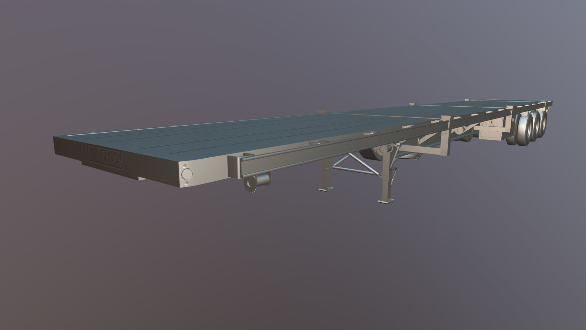 Flatbed Trailer Low-poly 3D model_33