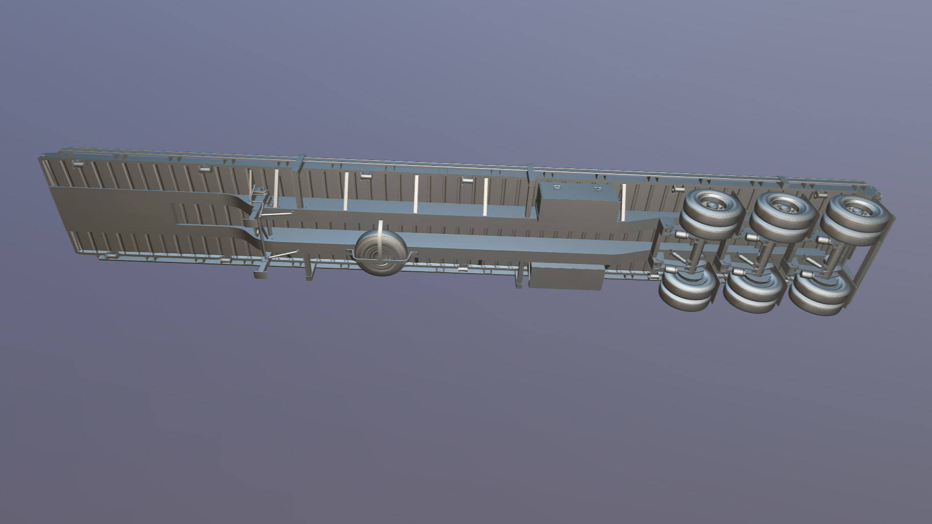 Flatbed Trailer Low-poly 3D model_35