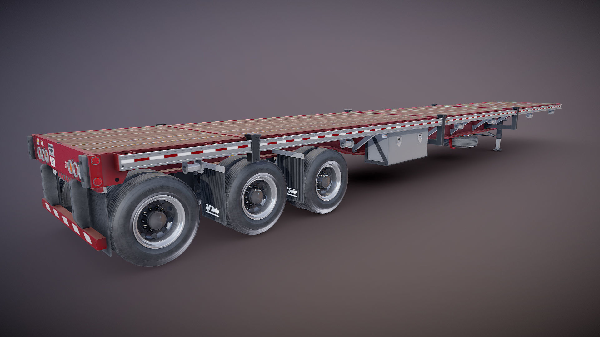 Flatbed Trailer Low-poly 3D model_21
