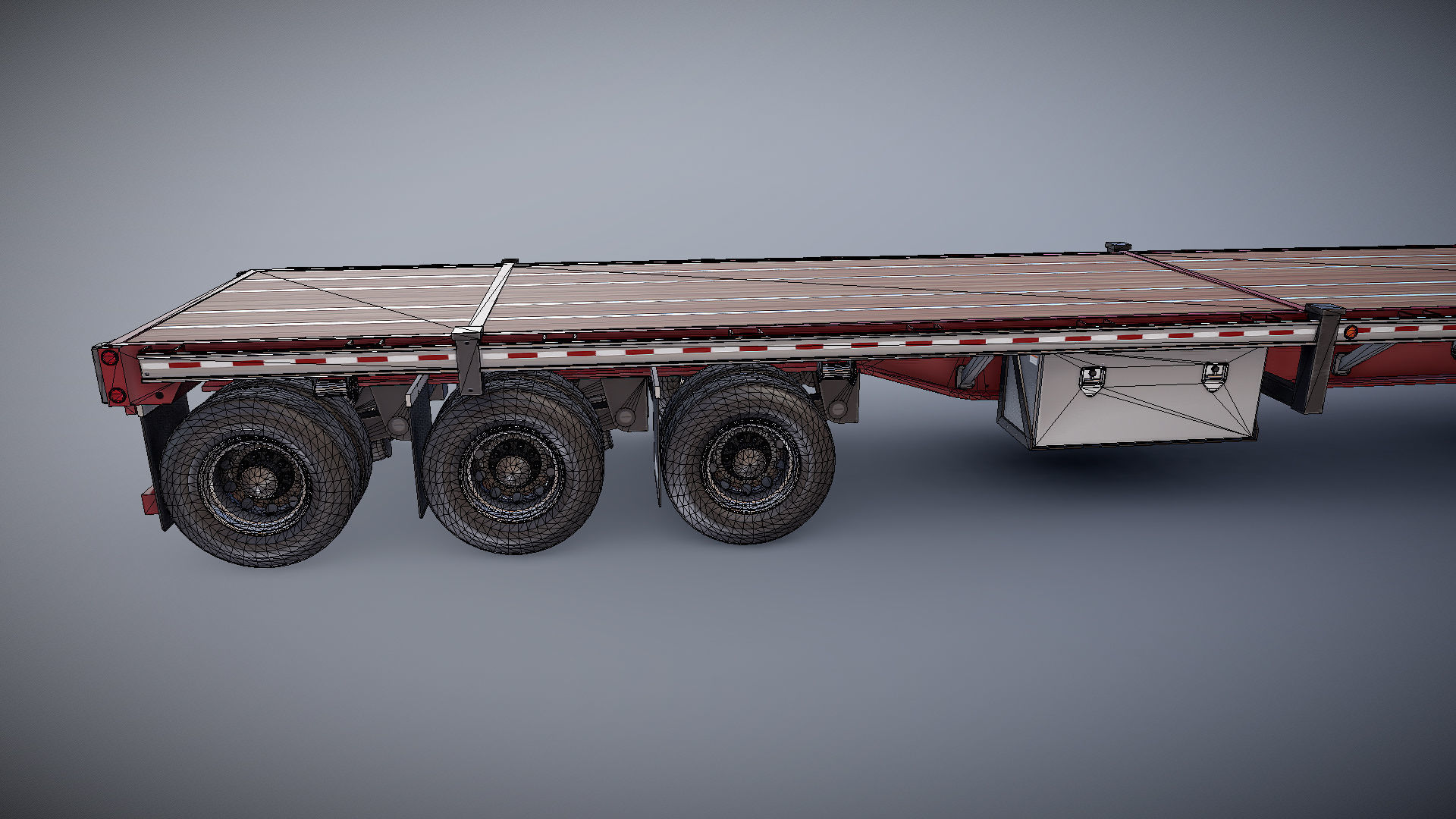 Flatbed Trailer Low-poly 3D model_32