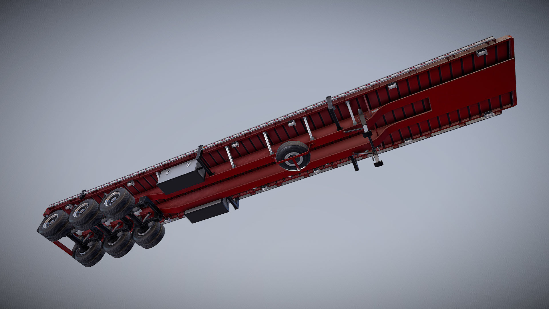 Flatbed Trailer Low-poly 3D model_23