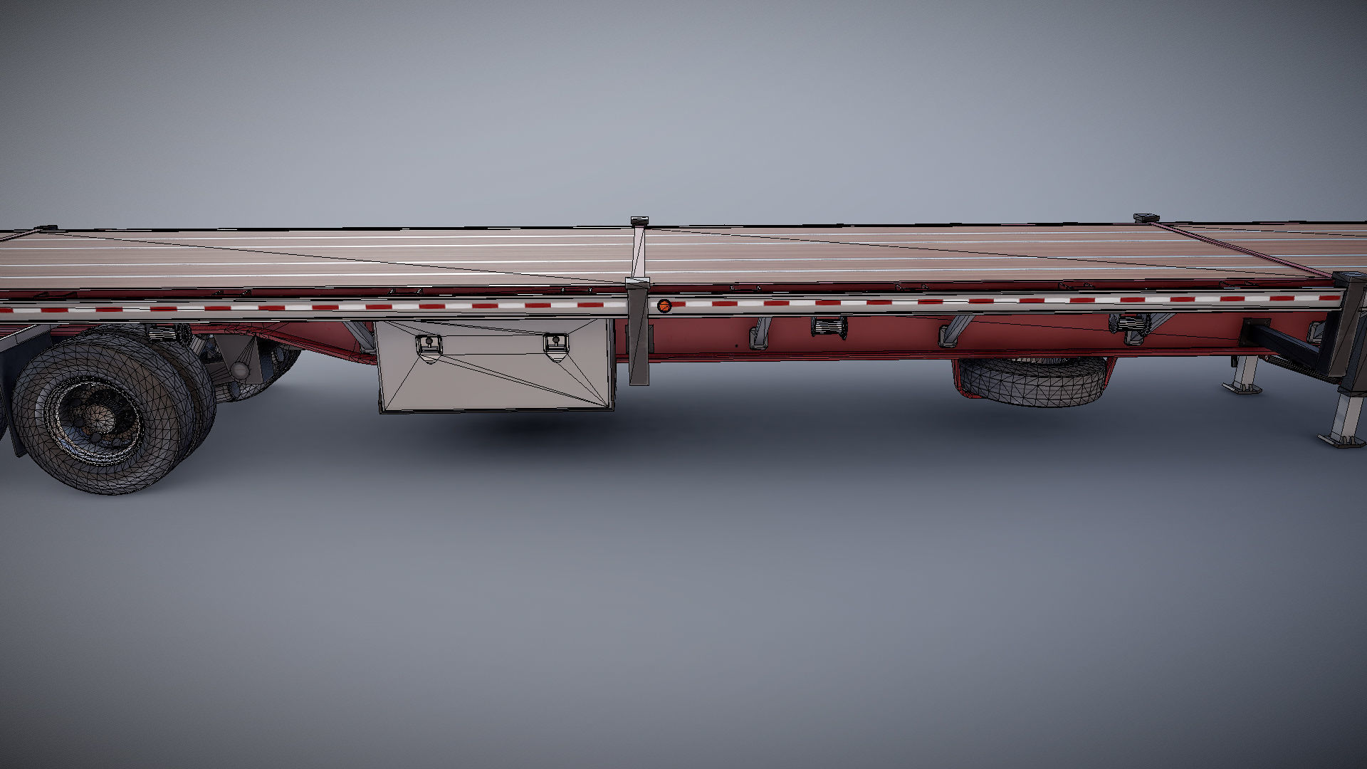 Flatbed Trailer Low-poly 3D model_31
