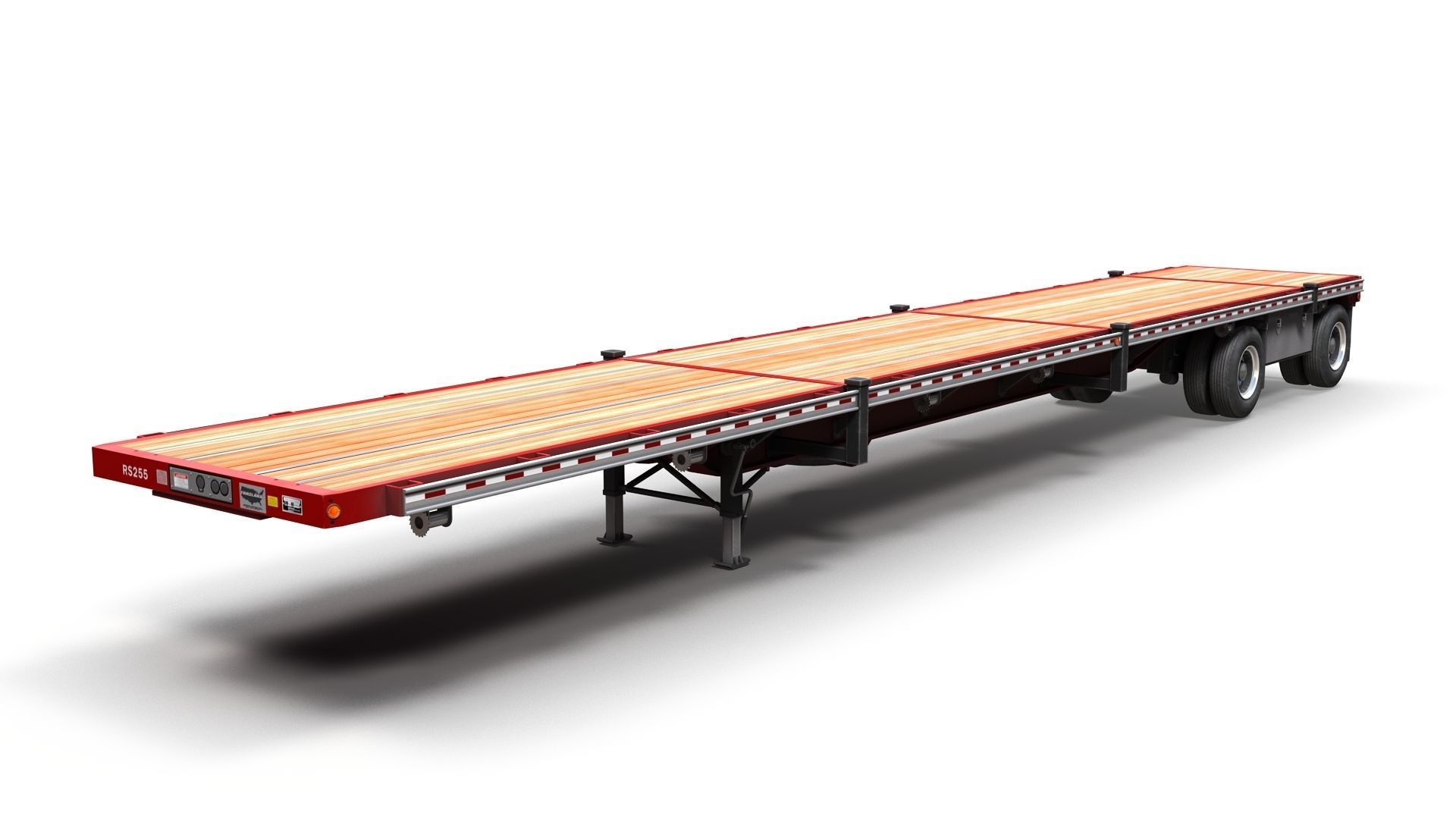 Flatbed Trailer Low-poly 3D model_1