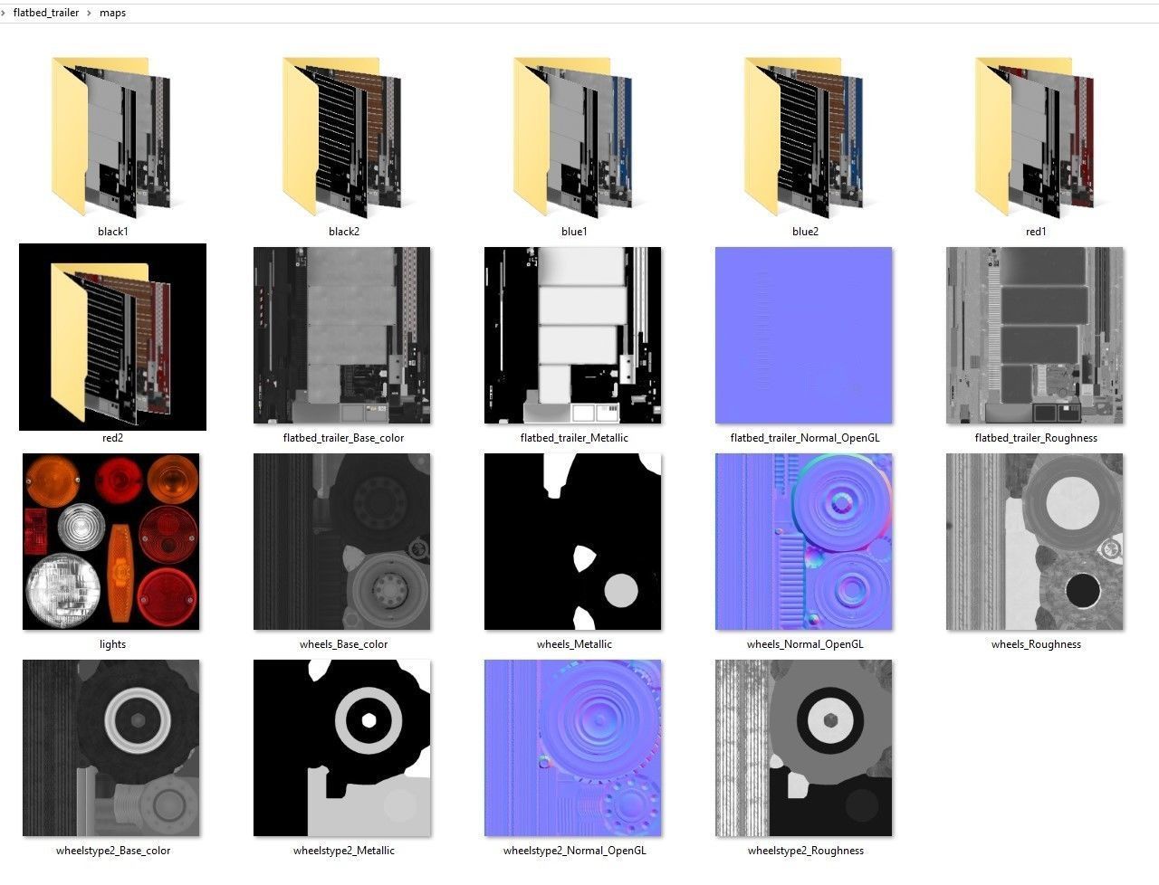 Flatbed Trailer Low-poly 3D model_50