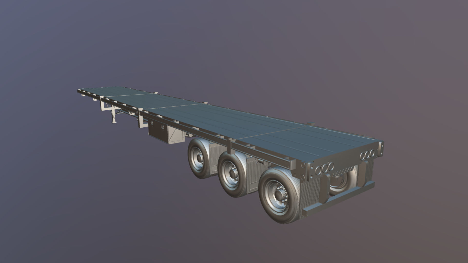 Flatbed Trailer Low-poly 3D model_34