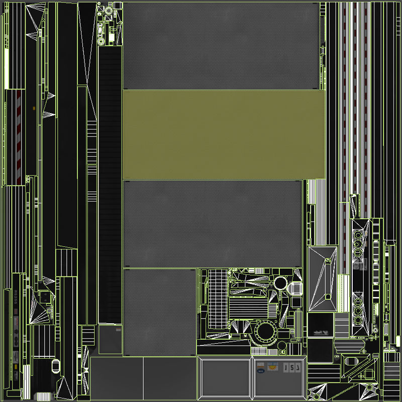 Flatbed Trailer Low-poly 3D model_48