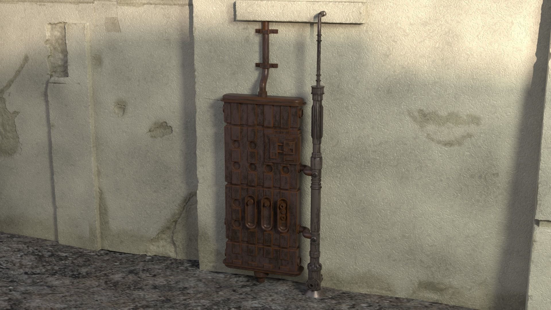 Star Wars Wall Parts 1 - The Imperial Entrance Heater 1-6 scale 3D print model_3