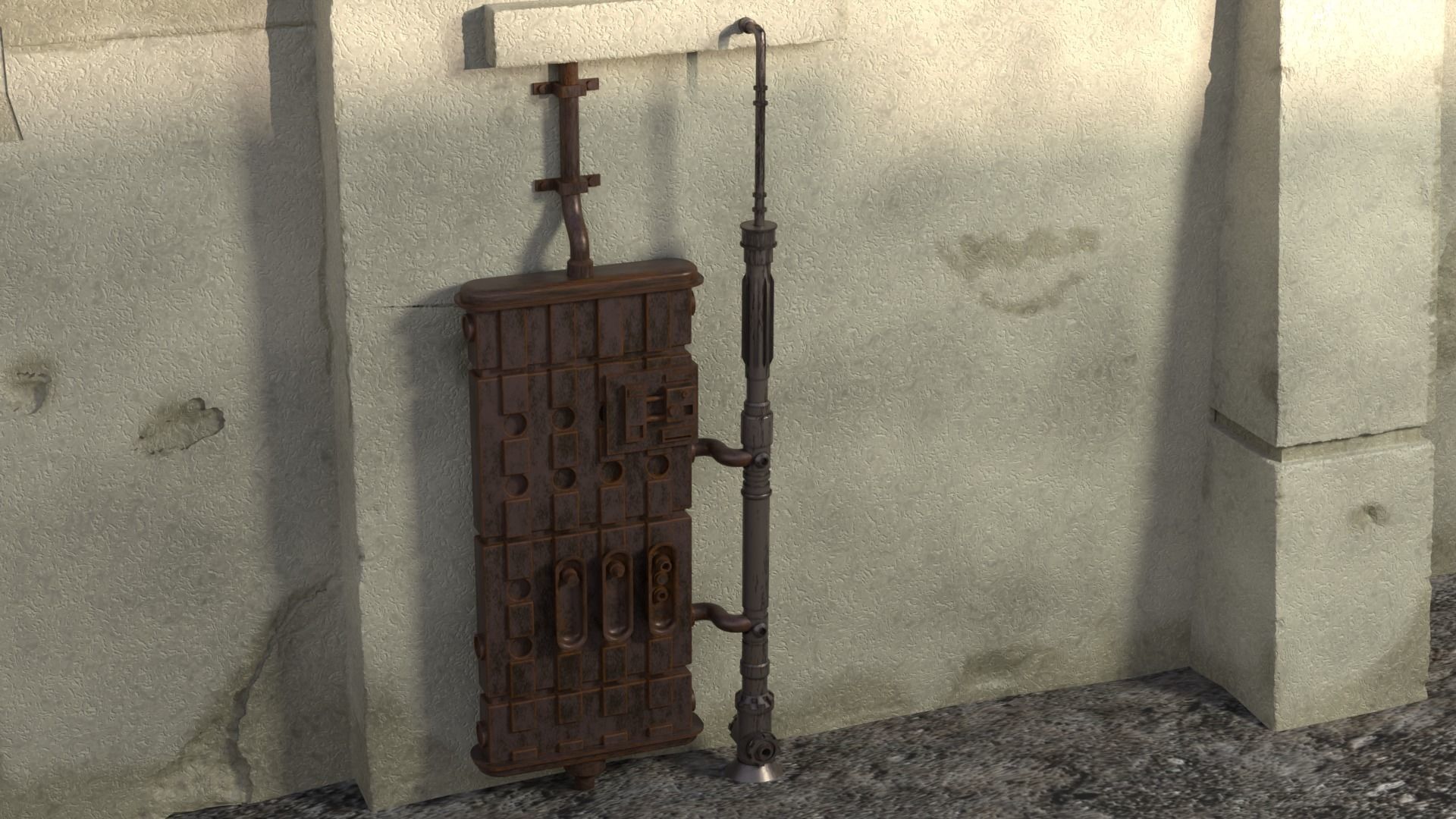 Star Wars Wall Parts 1 - The Imperial Entrance Heater 1-6 scale 3D print model_4