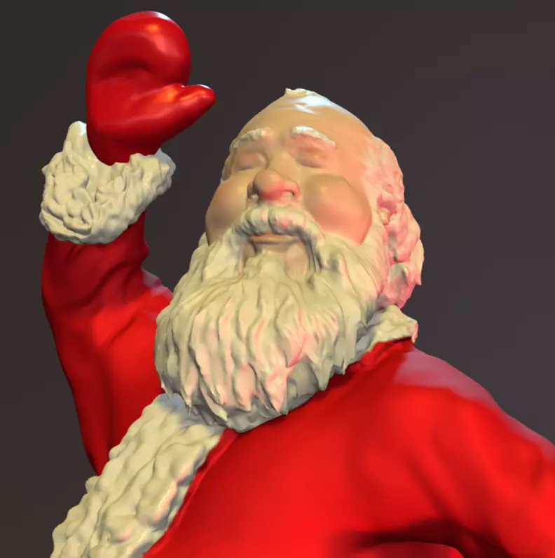 Waving Santa 3D print model_0