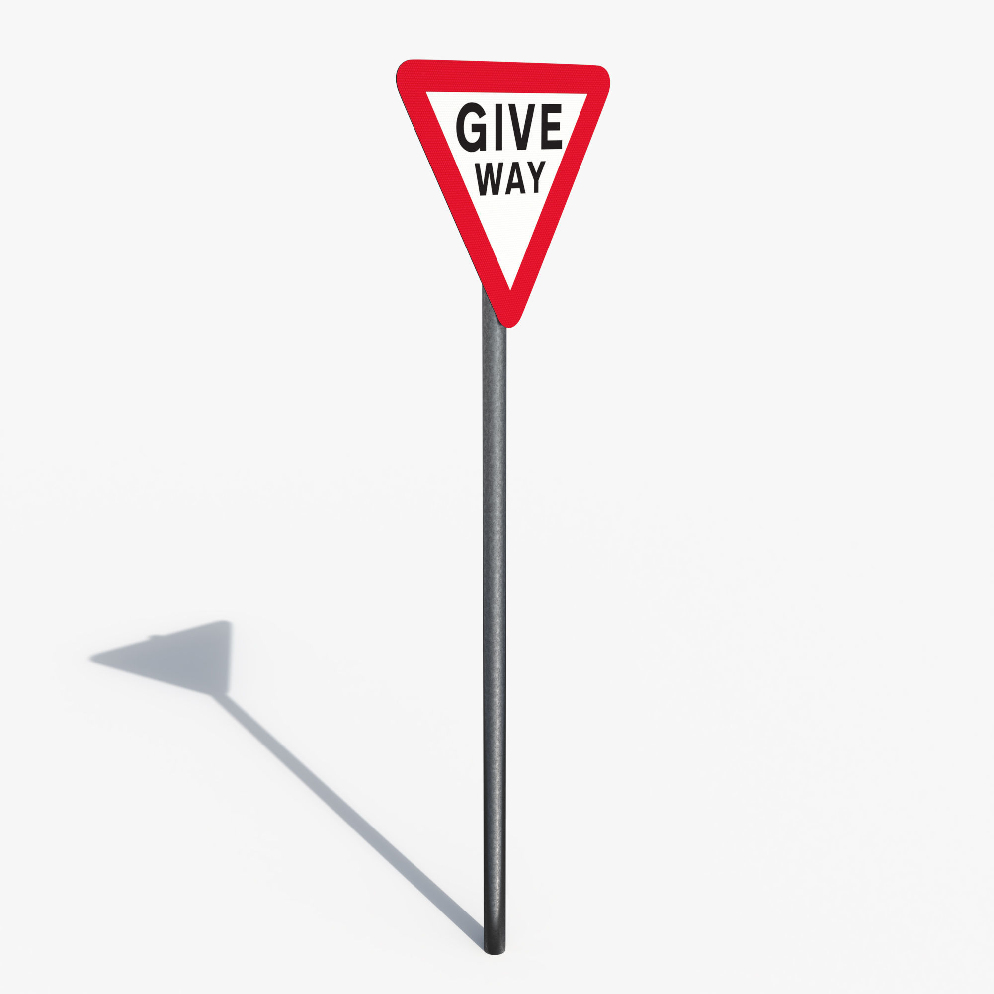 Road sign - Give way 3D model_2