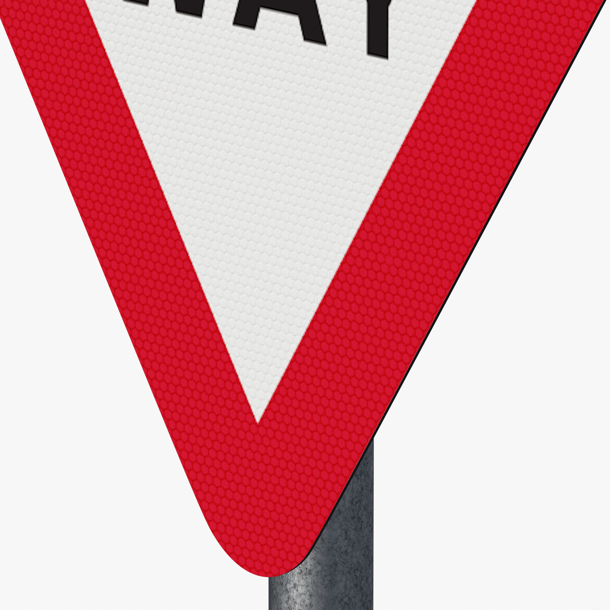 Road sign - Give way 3D model_3