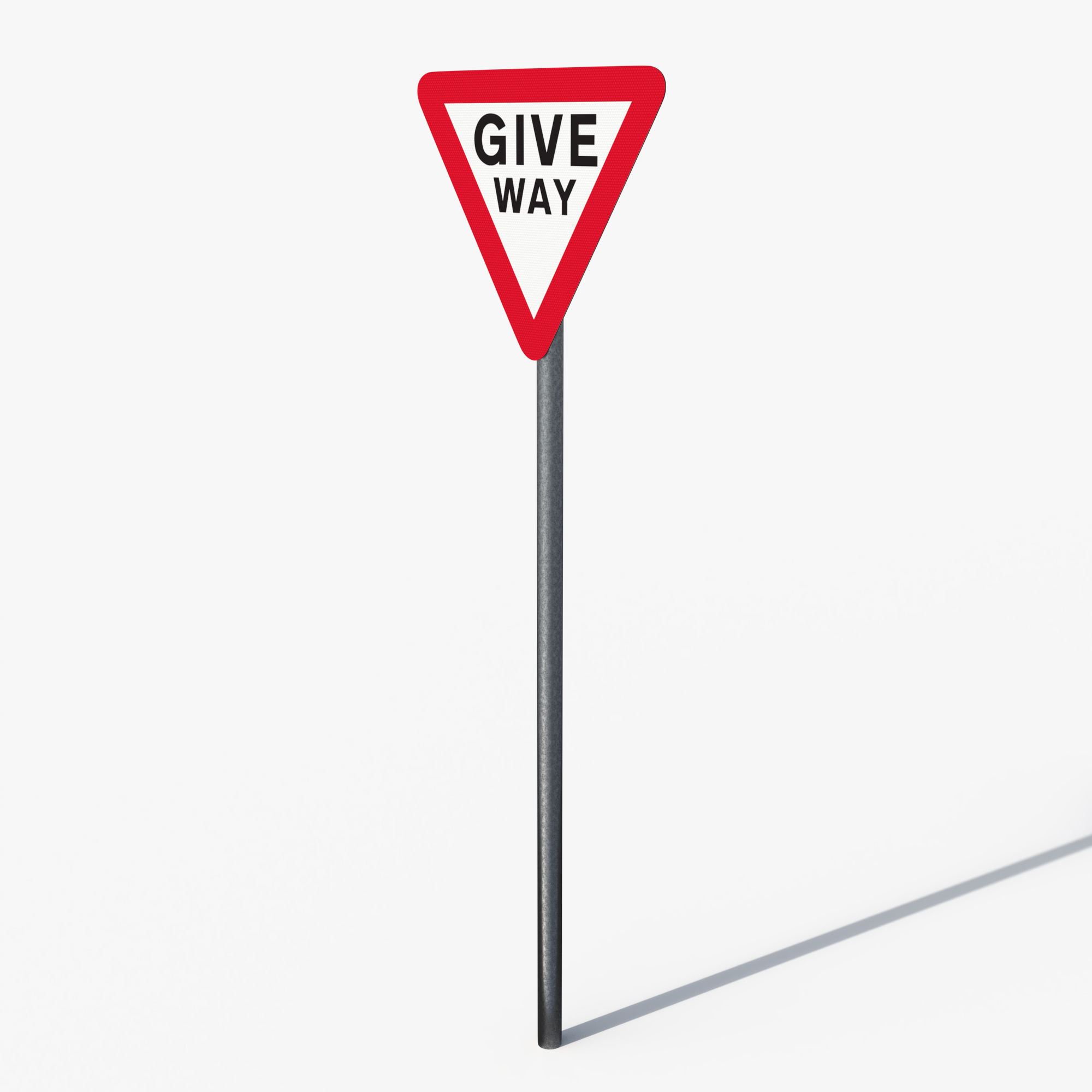 Road sign - Give way 3D model_1
