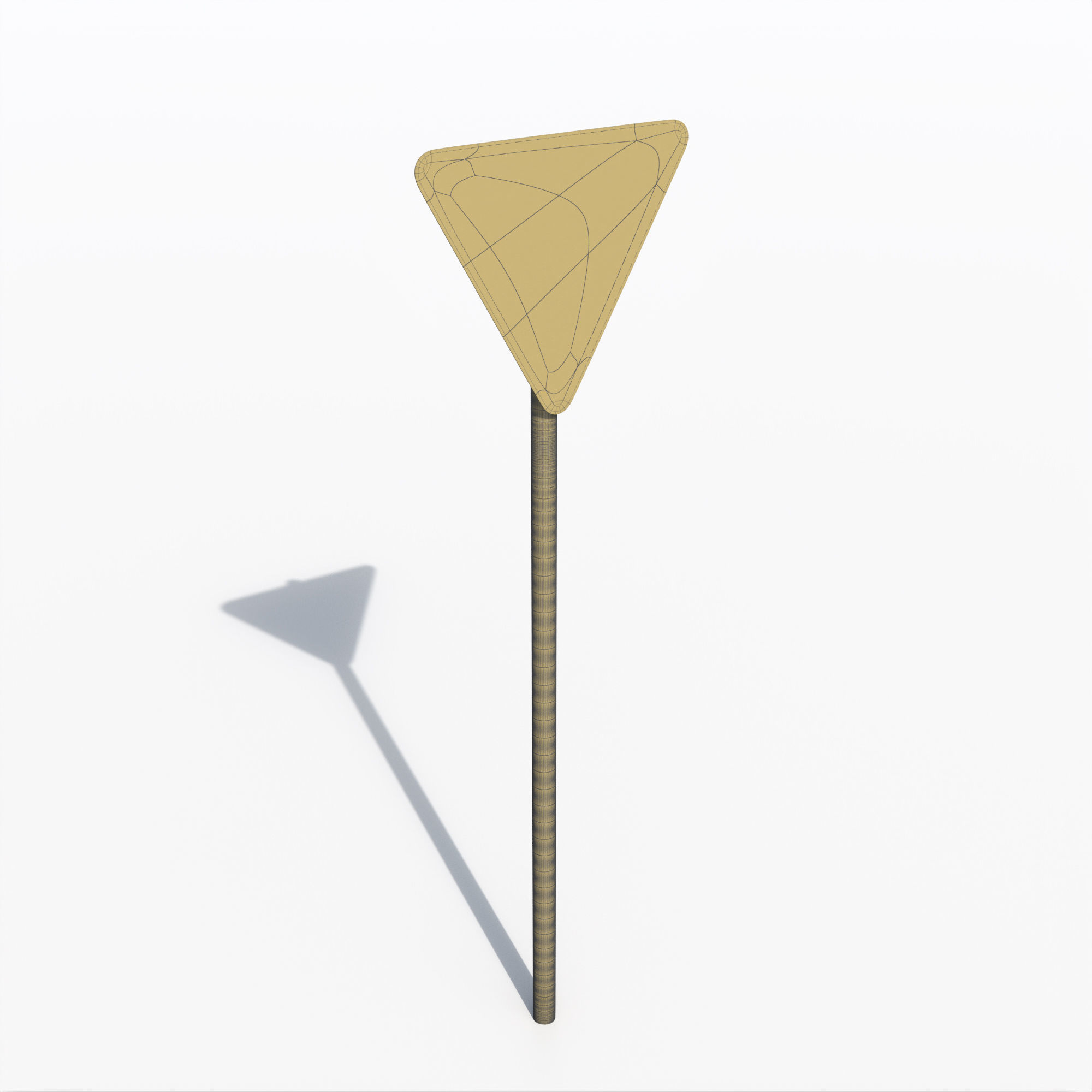 Road sign - Give way 3D model_10