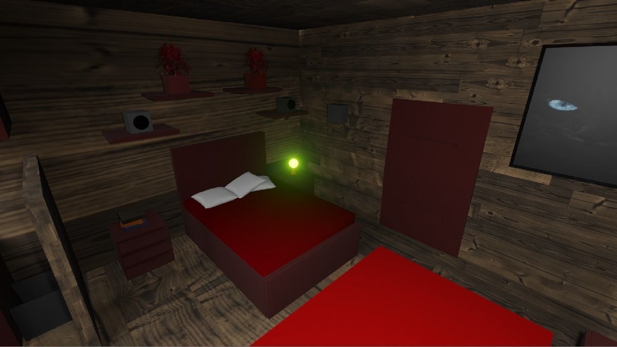 Low poly willage house in woods Low-poly 3D model_1