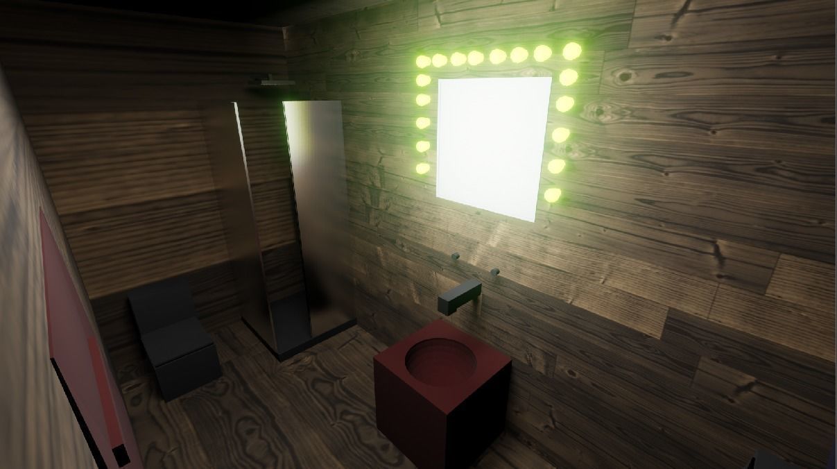 Low poly willage house in woods Low-poly 3D model_4