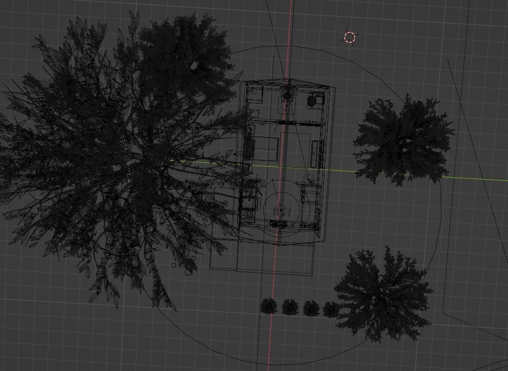 Low poly willage house in woods Low-poly 3D model_3