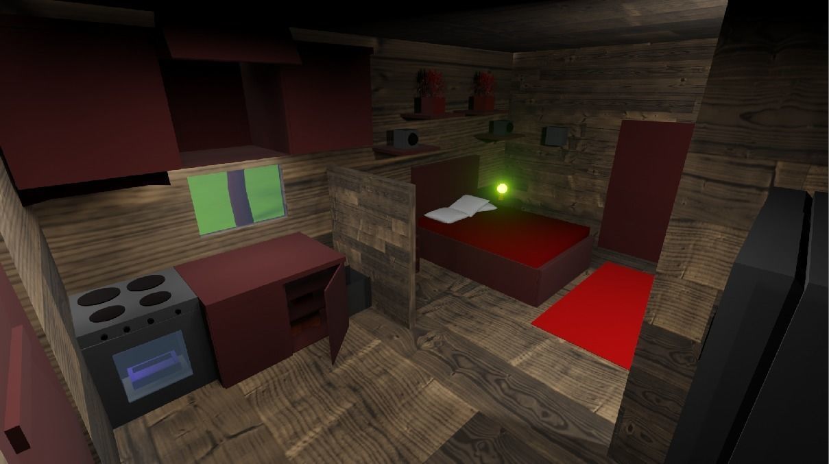 Low poly willage house in woods Low-poly 3D model_5