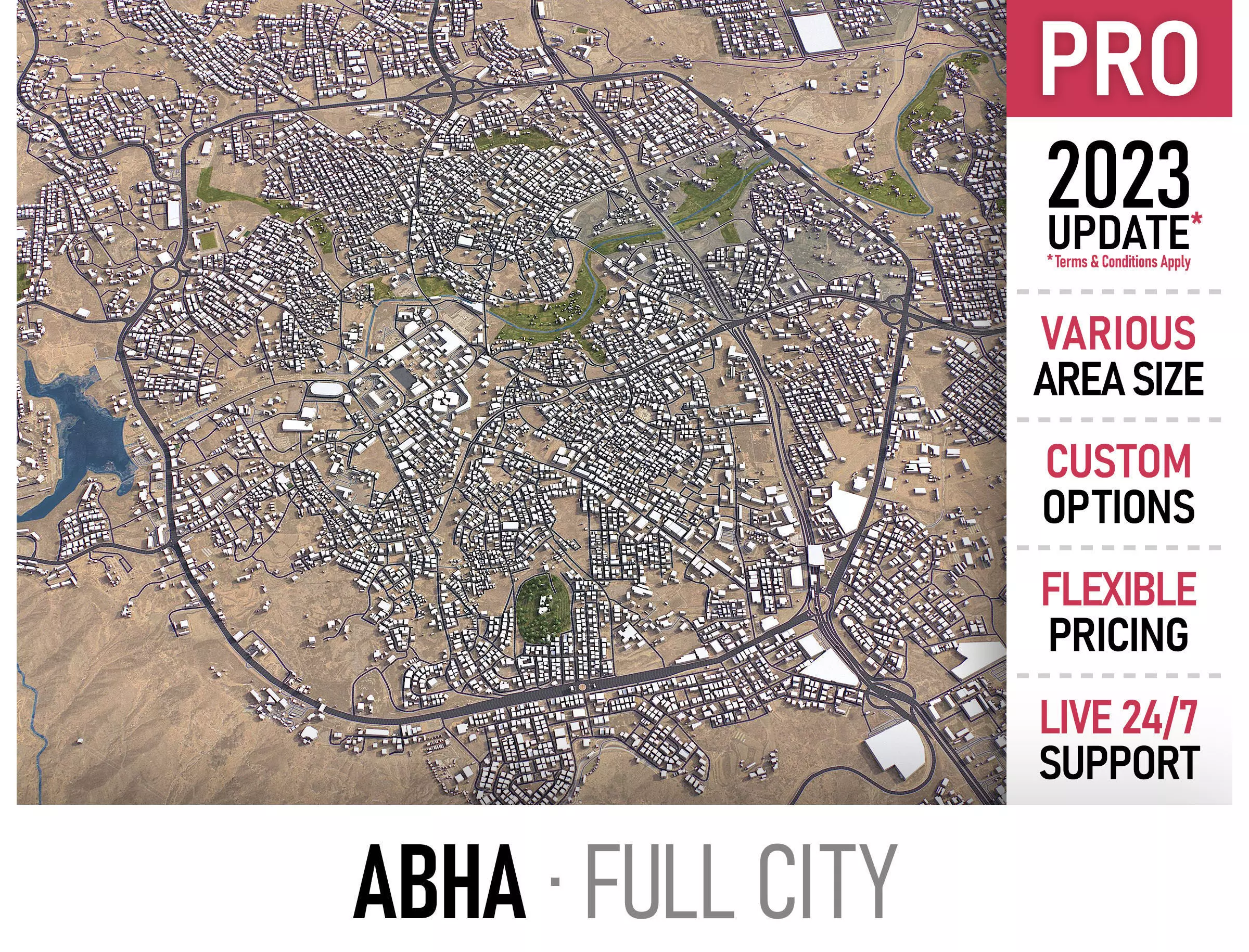 Abha - City Low-poly 3D model