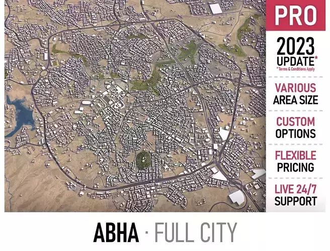 Abha - City Low-poly 3D model