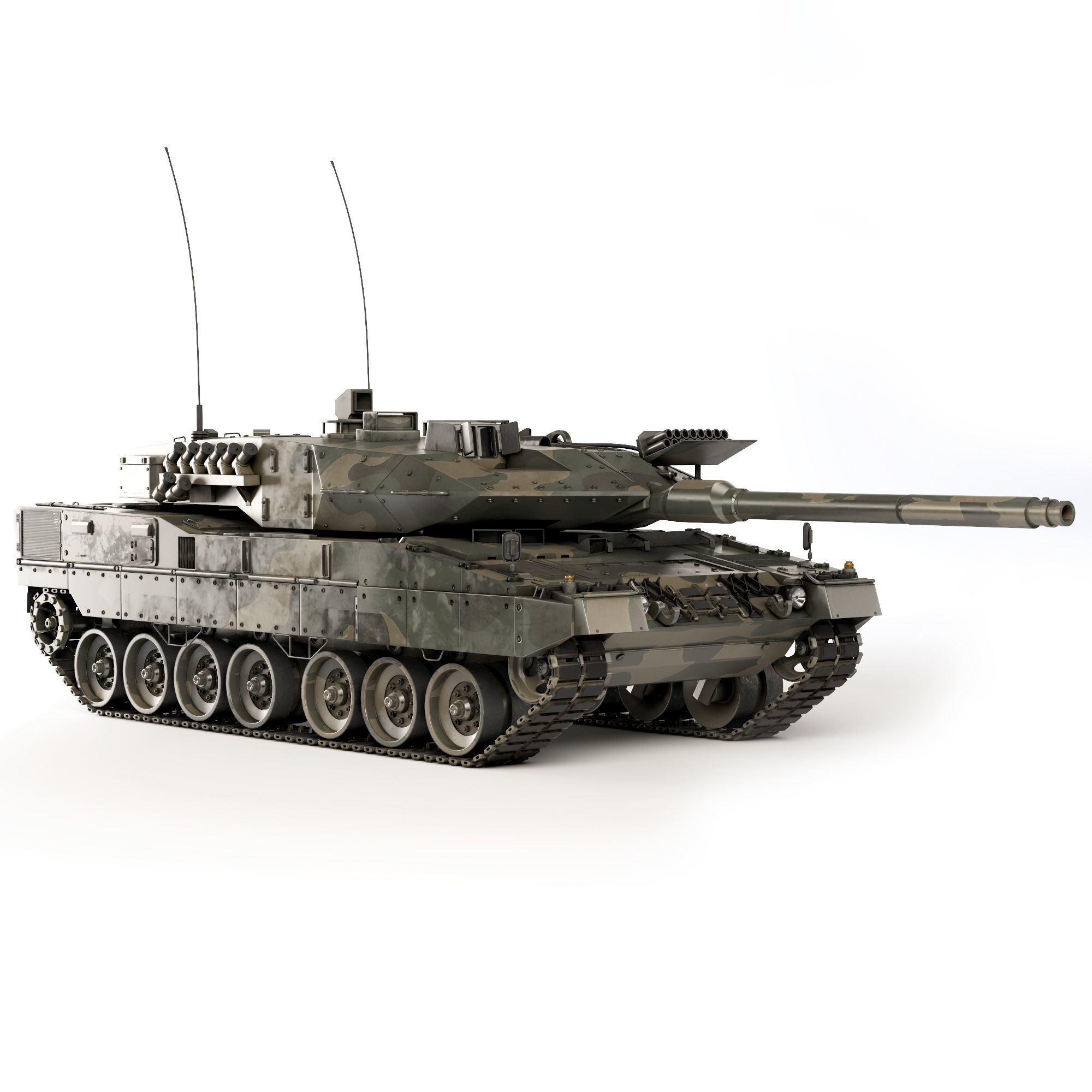 Tank Leopard 2A7 2006 3D model_8