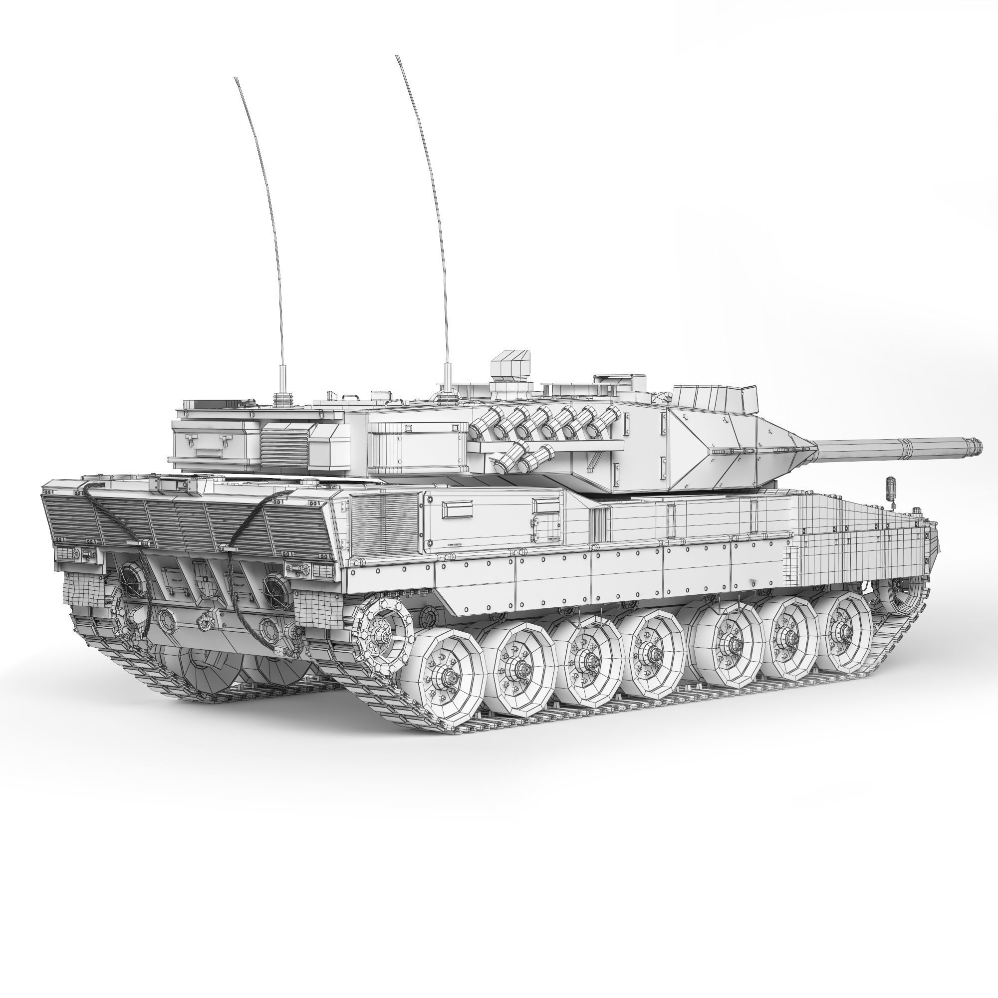 Tank Leopard 2A7 2006 3D model_11