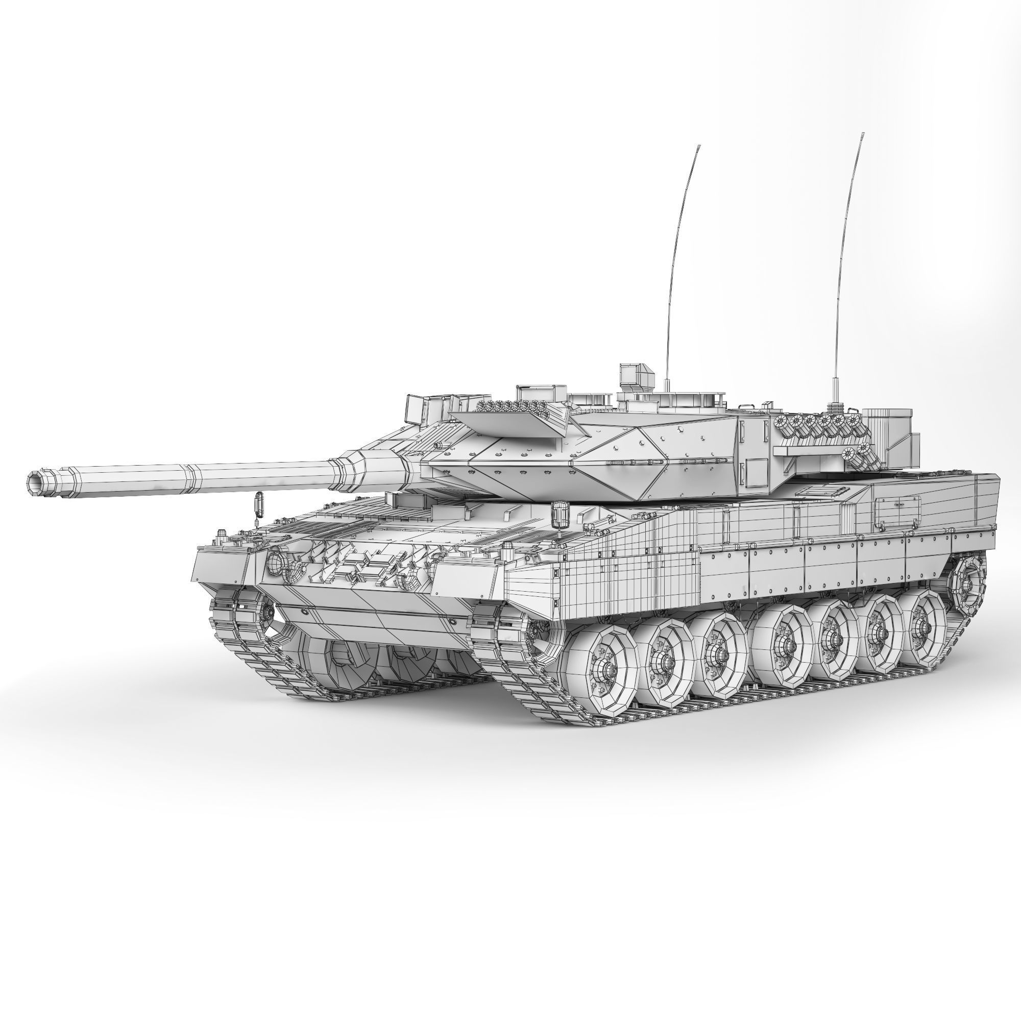 Tank Leopard 2A7 2006 3D model_10