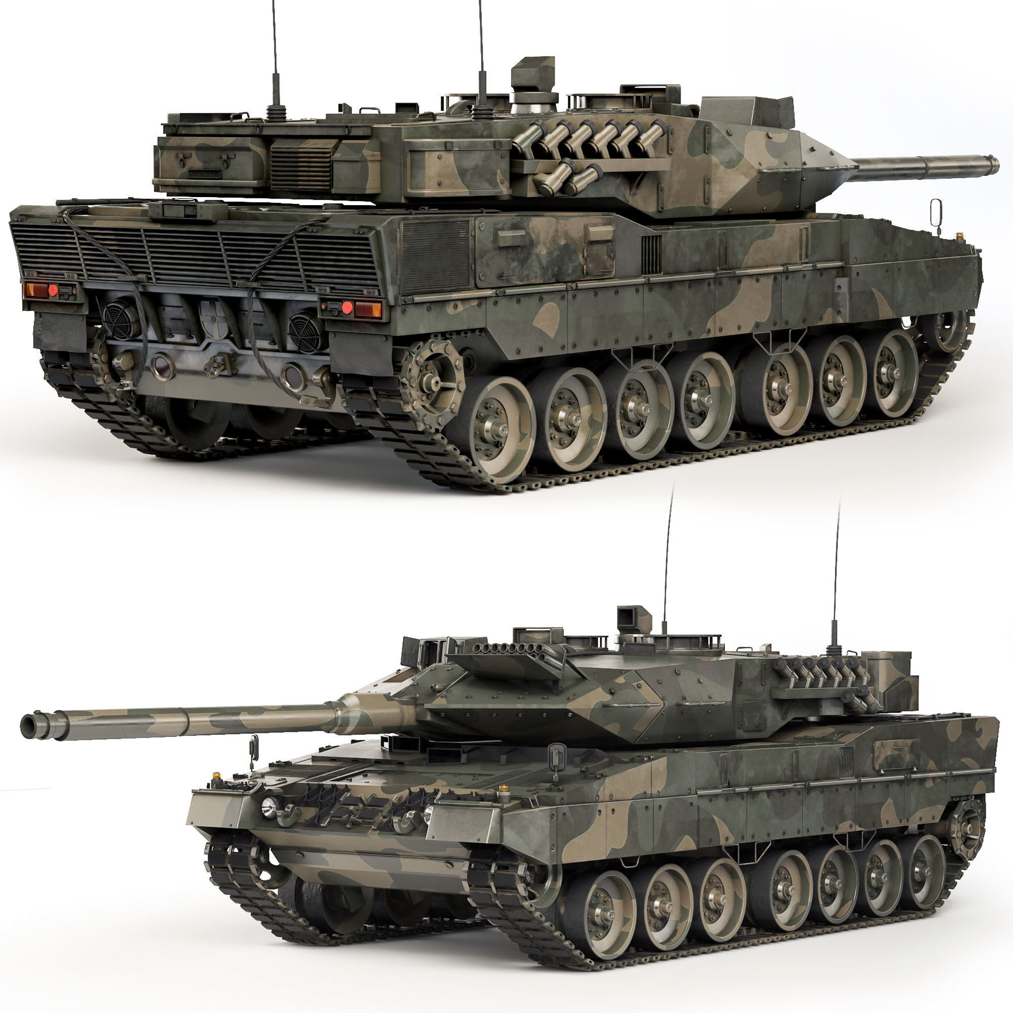 Tank Leopard 2A7 2006 3D model_2