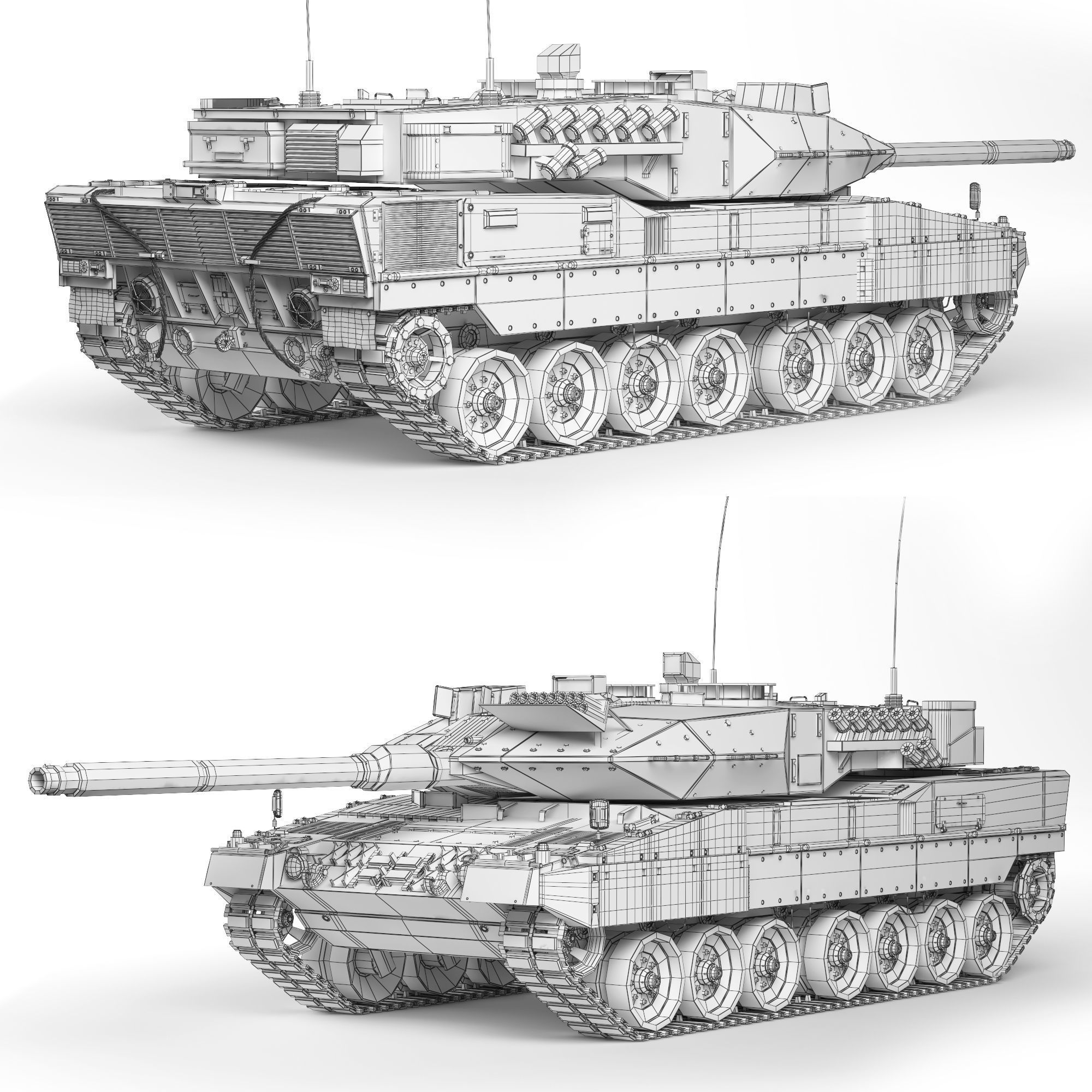 Tank Leopard 2A7 2006 3D model_12