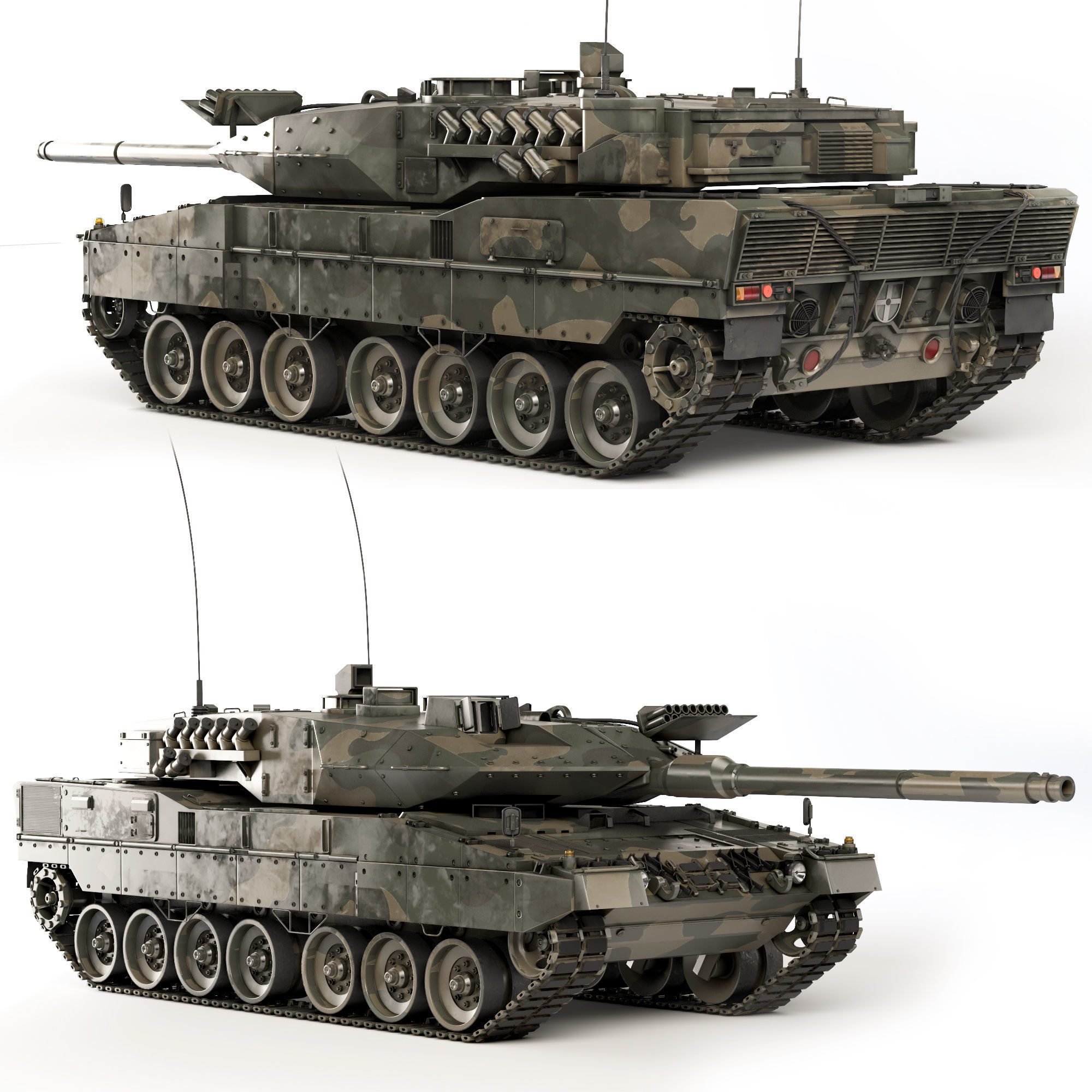 Tank Leopard 2A7 2006 3D model_3