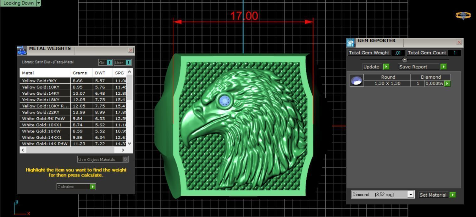 Eagle Organic Ring 3D print model_3