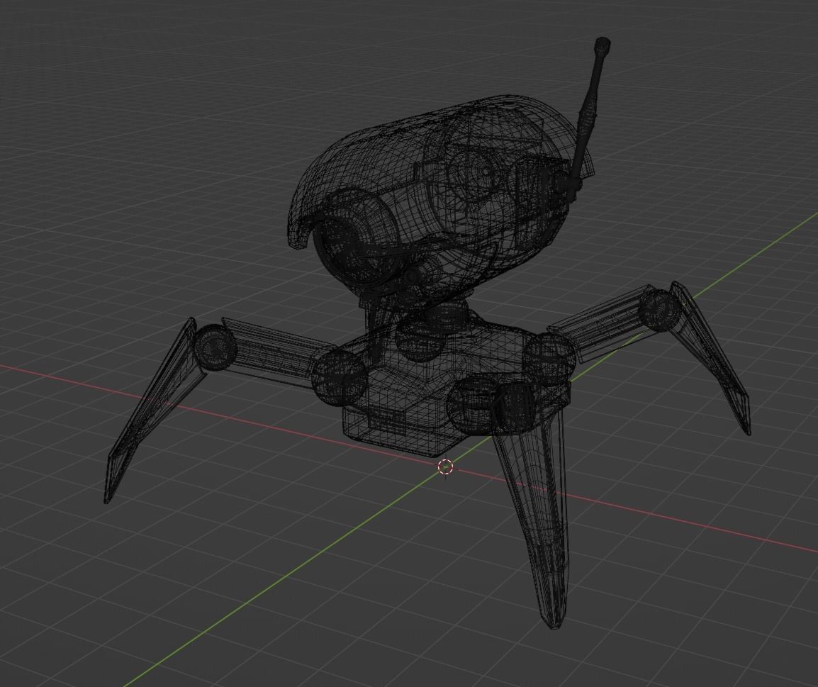 Spider Drone Low-poly 3D model_8