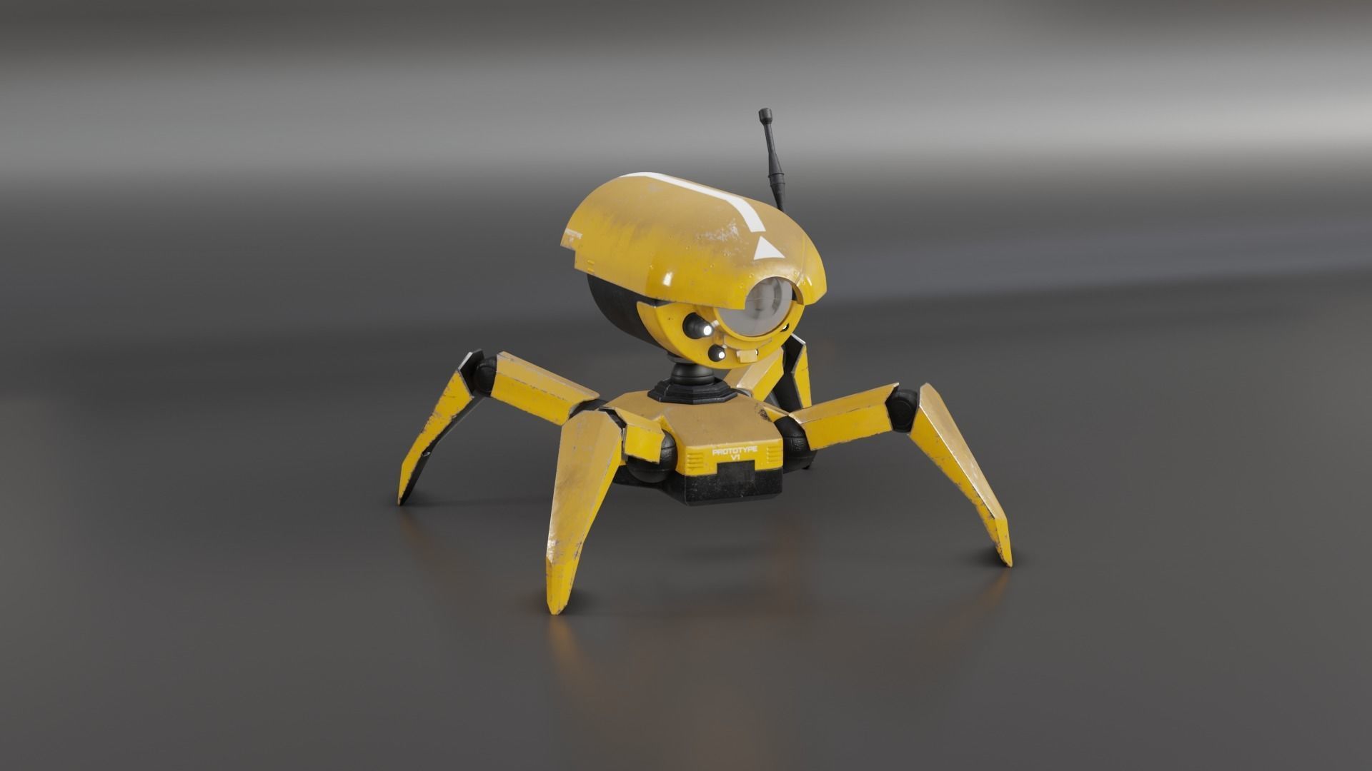 Spider Drone Low-poly 3D model_2