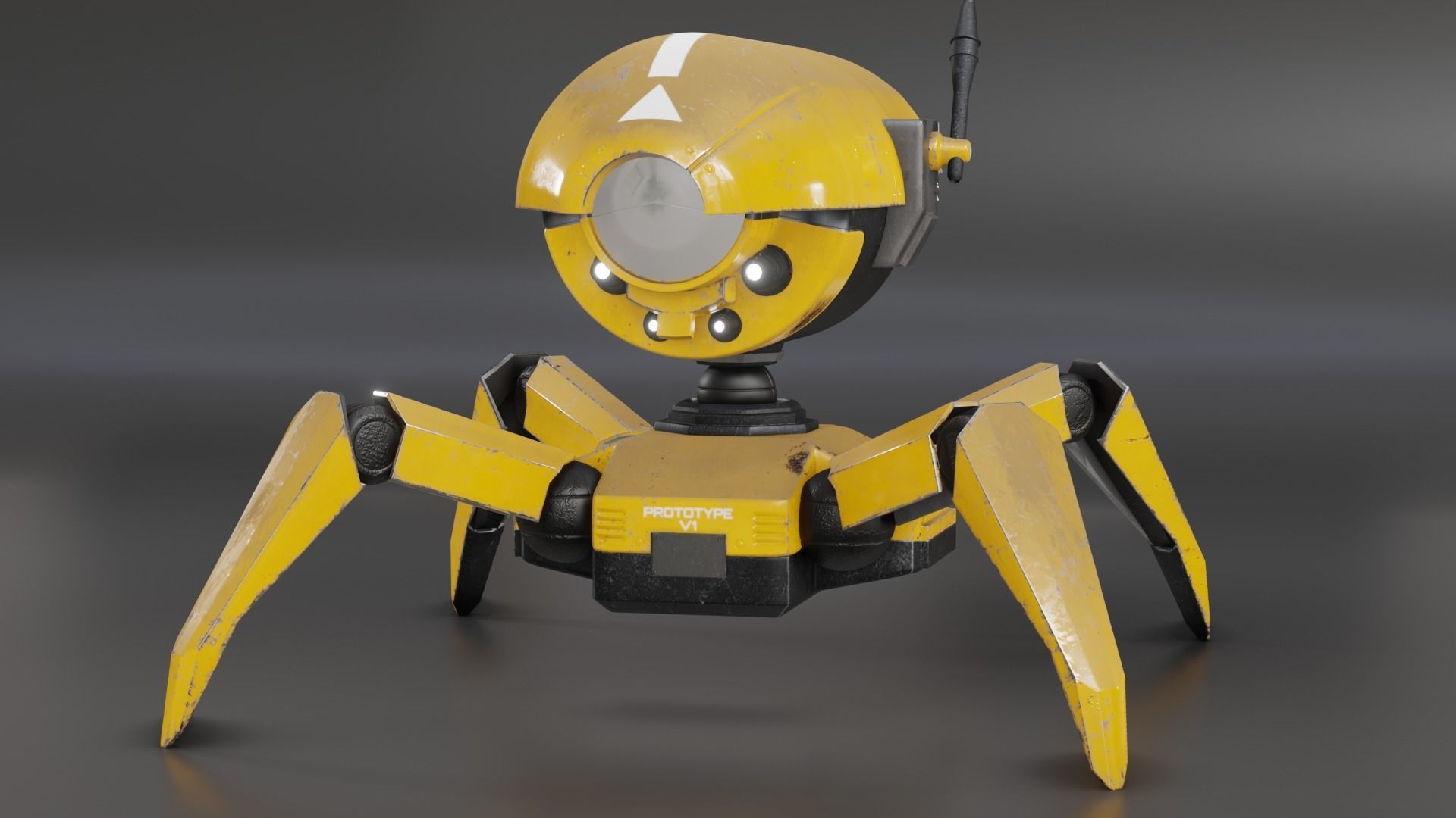 Spider Drone Low-poly 3D model_1